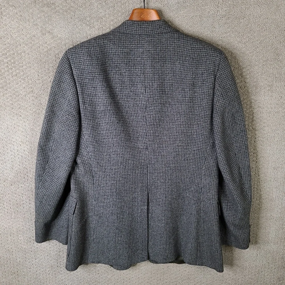 Vintage Ratner Jacket Mens 40R Gray Tweed Sport Coat Micro Check 2 Button Blazer